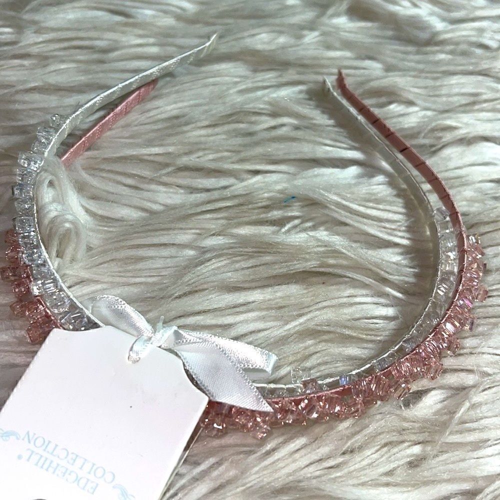 Edgehill Collection girls set of 2 crystal headband‎